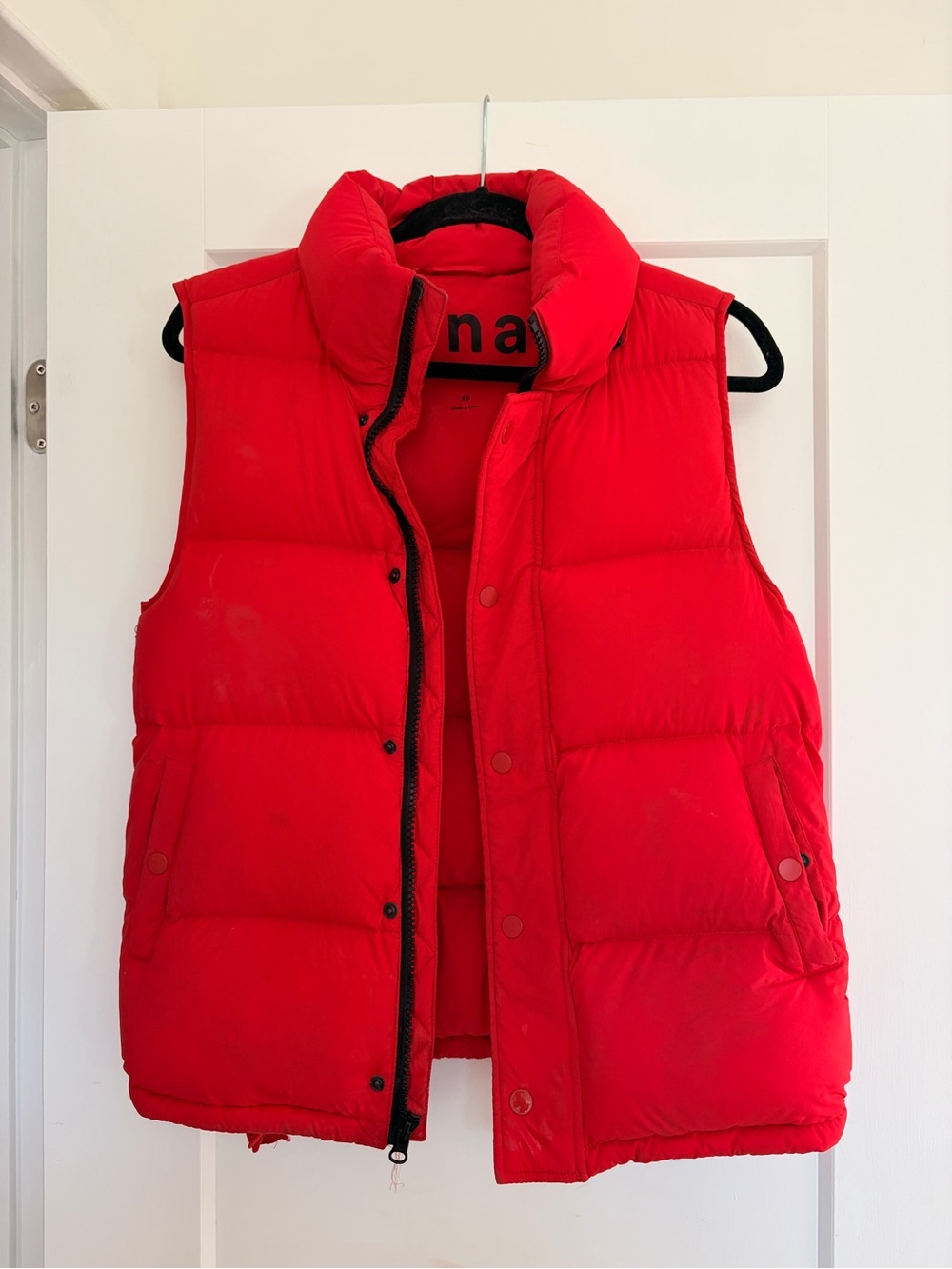 TNA Womens Red Quilted Puffer Vest